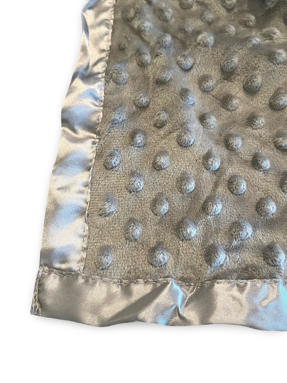 Elephant Minky Dot Satin Lovey in Gray 16 x 16 - Picture 3 of 8